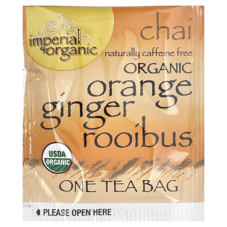 Uncle Lee's Tea, Imperial Organic, чай со вкусом апельсина и имбиря, без кофеина, 18 чайных пакетиков, 32,4 г (1,14 унции)