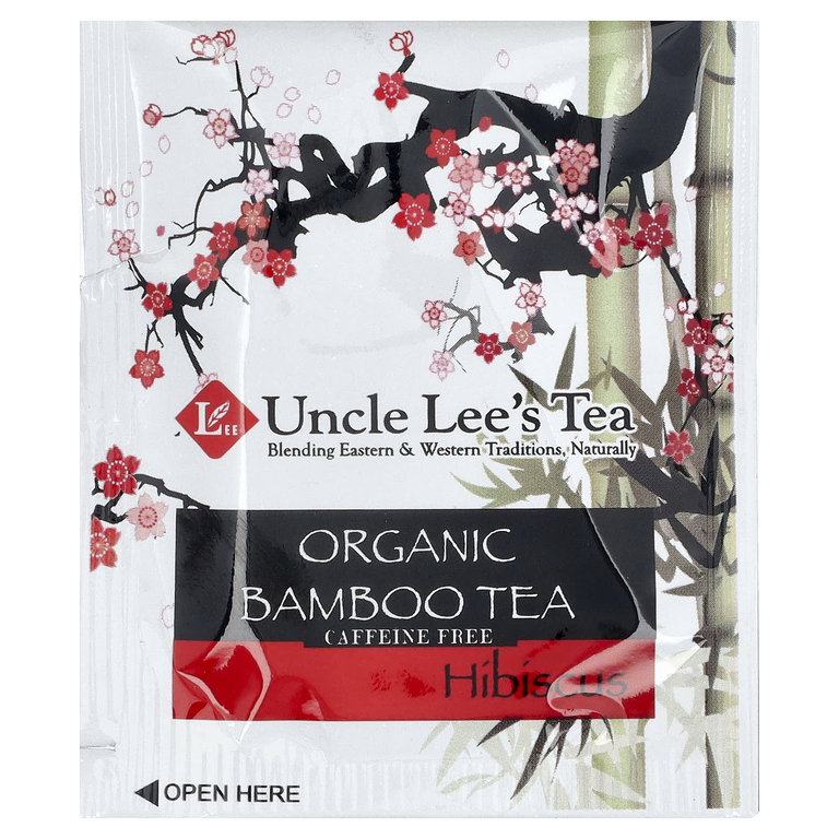 Uncle Lee's Tea, Органический бамбуковый чай, гибискус, без кофеина, 18 чайных пакетиков, 28,8 г (1,02 унции)