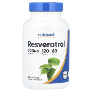 Nutricost, ресвератрол, 120 капсул (350 мг в 1 капсуле)