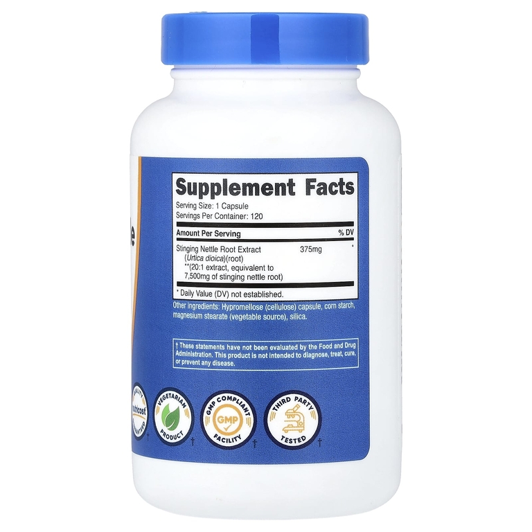 Nutricost, экстракт корня крапивы двудомной, 120 капсул (375 мг в 1 капсуле)