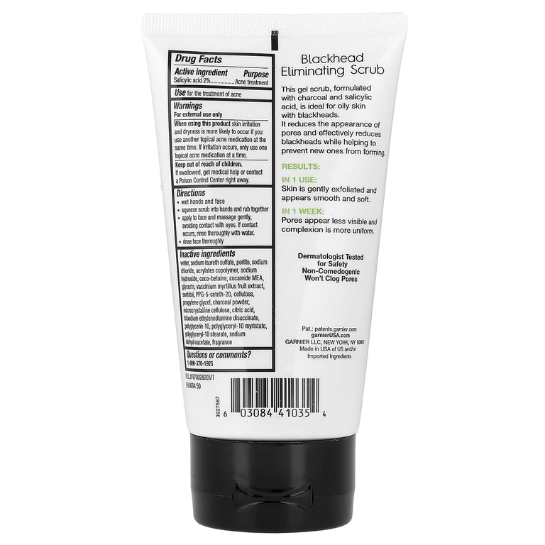 Garnier, SkinActive, скраб для устранения угрей с древесным углем, 150 мл (5 жидк. унц.) (Товар снят с продажи) 