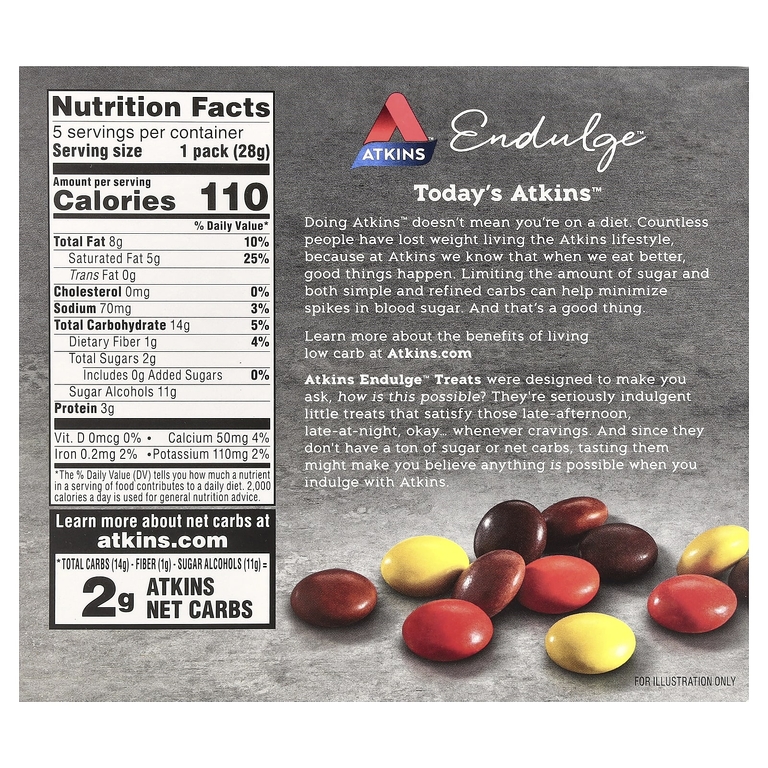 Atkins, Endulge™, конфеты с арахисовой пастой, 5 шт. по 28 г (1 унция)