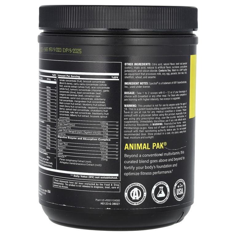 Animal, Pak, Ultimate Foundation, добавка с мультивитаминами, со вкусом фруктового пунша, 417 г (14,7 унции)