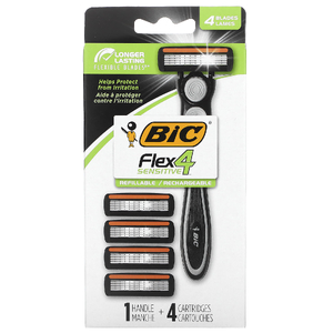 BIC, Flex 4 Sensitive, 1 станок, 4 картриджа