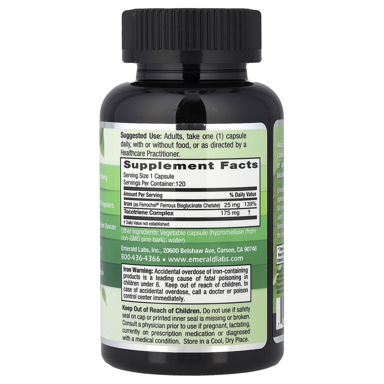 Emerald Laboratories, Gentle Iron, 120 растительных капсул