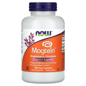 NOW Foods, Magtein®, L-треонат магния, 180 вегетарианских капсул