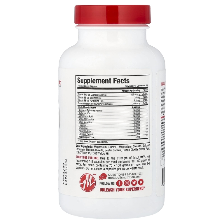 Metabolic Nutrition, Insulean™, 90 капсул