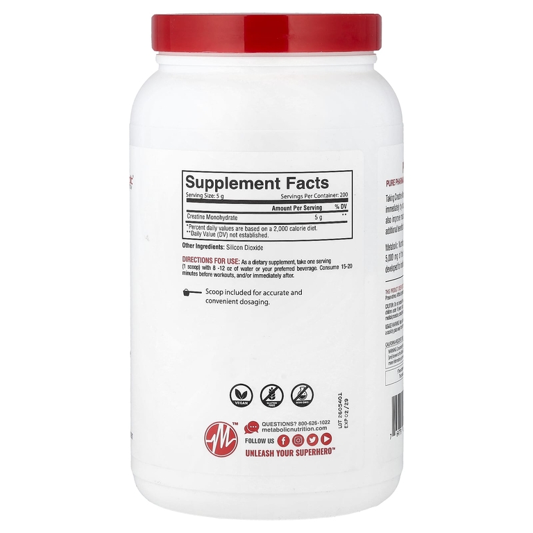 Metabolic Nutrition, Креатин, без добавок, 1000 г (35,27 унции)