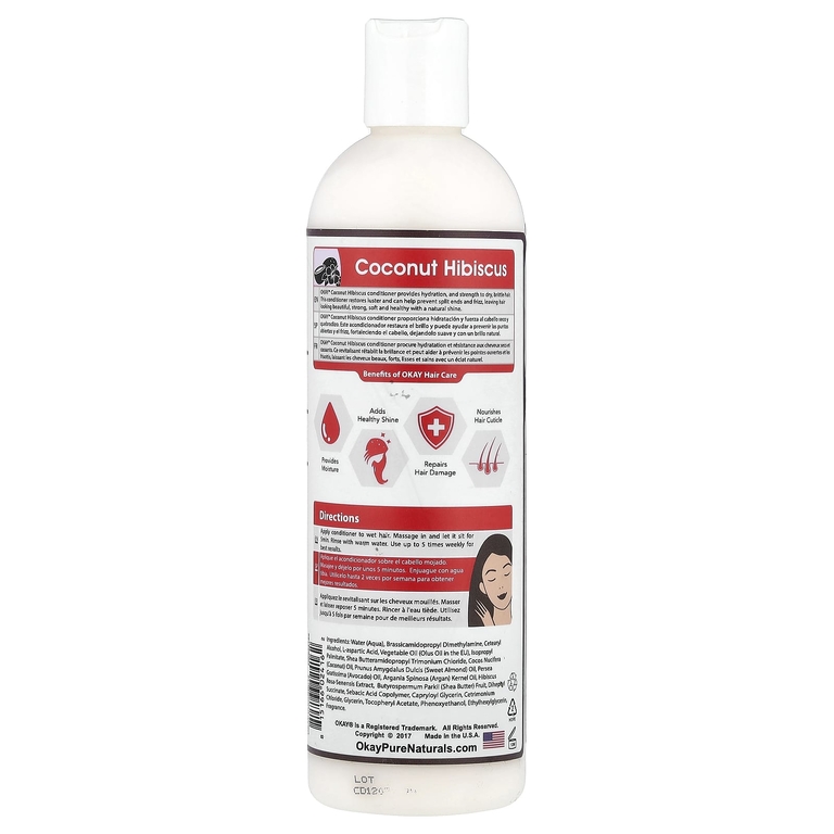 Okay Pure Naturals, Кондиционер, кокос и гибискус, 355 мл (12 жидк. унц.)