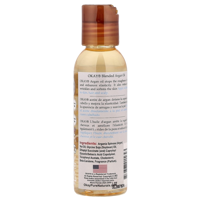 Okay Pure Naturals, Смешанное аргановое масло, 59 мл (2 жидк. унц.)