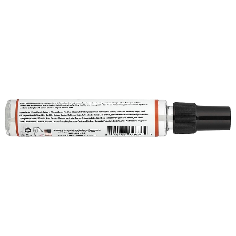 Okay Pure Naturals, Спрей для расчесывания волос, кокос и гибискус, 59 мл (2 жидк. унц.)