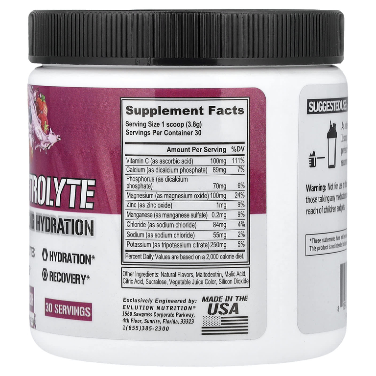 EVLution Nutrition, Electrolyte Volumizing Hydration, ягодный всплеск, 114 г (4,02 унции) (Товар снят с продажи) 