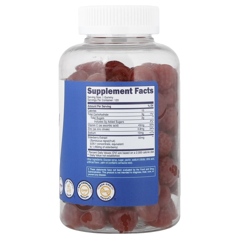 Nutricost, жевательные таблетки с бузиной, для детей от 4 лет, 120 жевательных таблеток