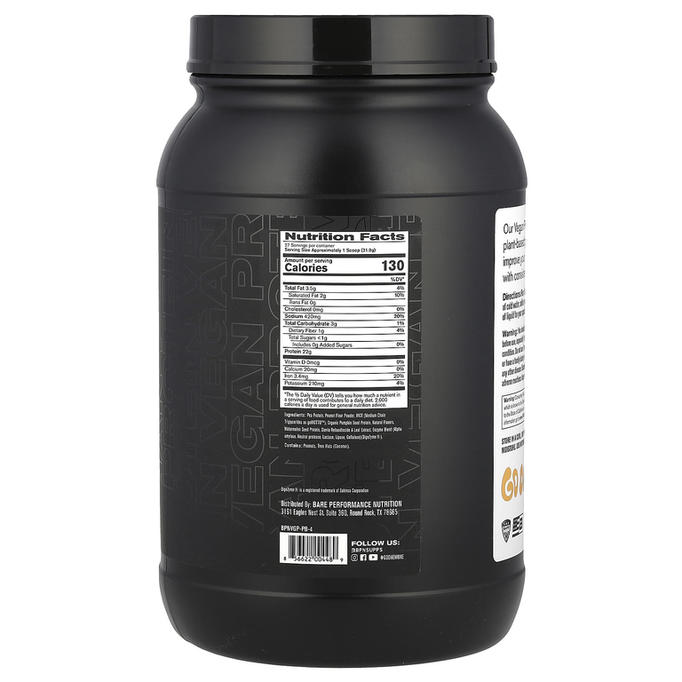 BPN, Vegan Protein, печенье с арахисовой пастой, 861 г (1 фунт 14,4 унции)