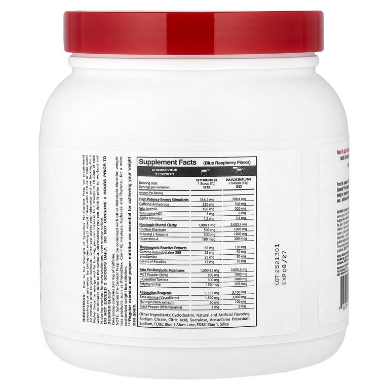 Metabolic Nutrition, Synedrex® подготовка к соревнованиям, голубая малина, 420 г (14,8 унции) (Товар снят с продажи) 