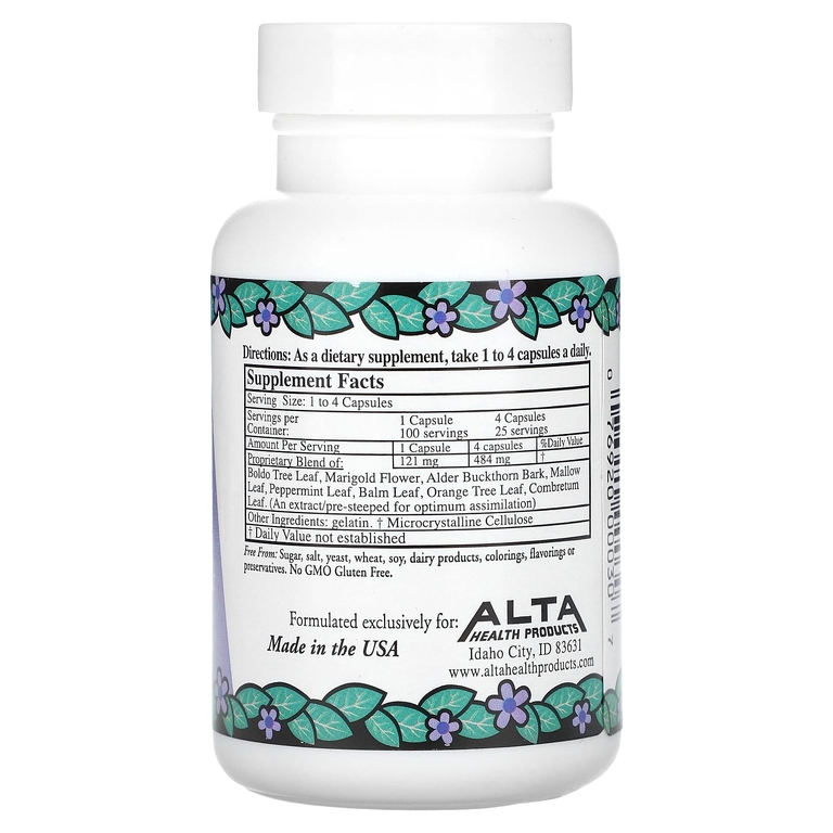 Alta Health, натуральная добавка для поддержки пищеварения, 100 капсул