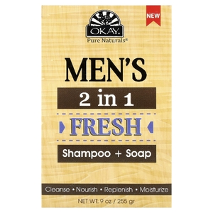 Okay Pure Naturals, шампунь и мыло для мужчин 2 в 1, свежесть, 1 шт., 255 г (9 унций)