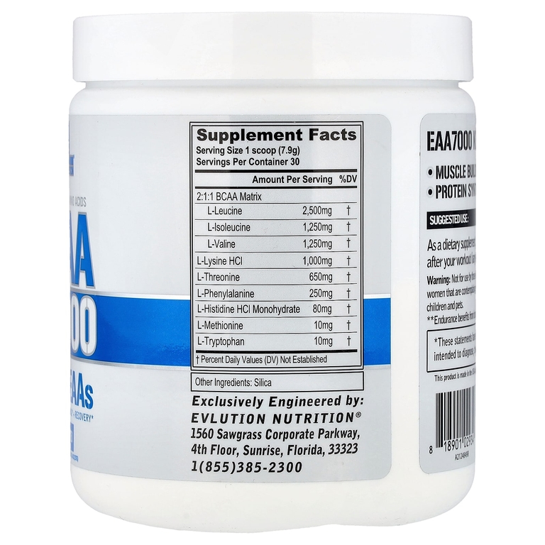 EVLution Nutrition, EAA 7000, без добавок, 237 г (8,4 унции)