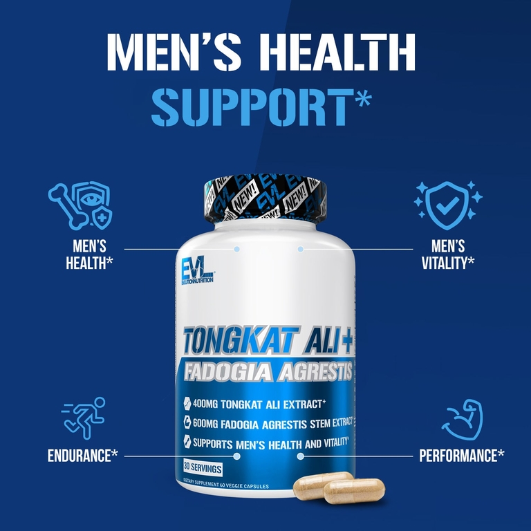 EVLution Nutrition, эврикома длиннолистая + фадогия агрестис, 60 вегетарианских капсул