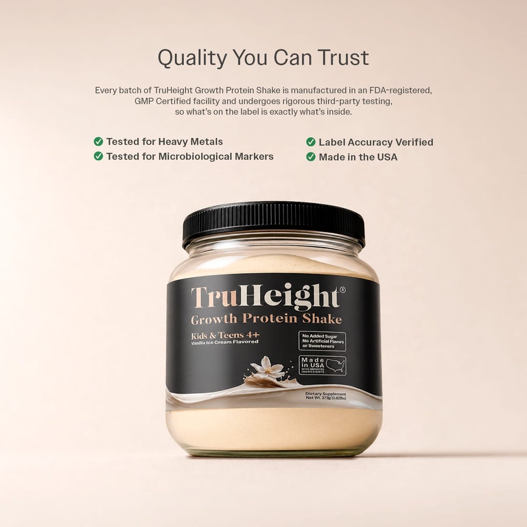 TruHeight, протеиновый коктейль для роста, для детей и подростков от 4 лет, ванильное мороженое, 373 г (0,82 фунта)