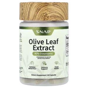 Snap Supplements, Листья оливкового дерева, максимальная эффективность, 750 мг, 60 капсул
