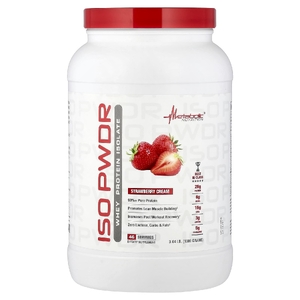 Metabolic Nutrition, ISOpwdr, изолят сывороточного протеина, клубничный крем, 1380 г (3,04 фунта) (Товар снят с продажи) 
