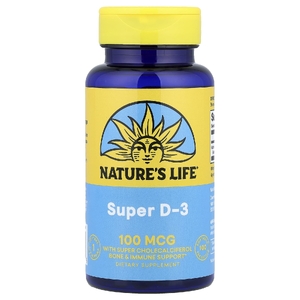 Nature's Life, Super D-3, 100 мкг (4000 МЕ), 100 мягких таблеток