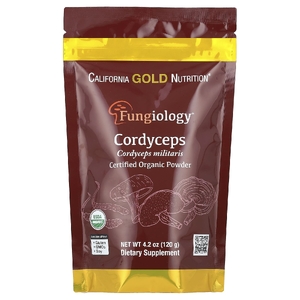 California Gold Nutrition, Fungiology®, порошок из сертифицированного органического кордицепса военного, 120 г (4,2 унции)