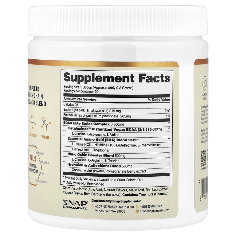 Snap Supplements, BCAA, со вкусом персика и манго, 277 г (9,77 унции)