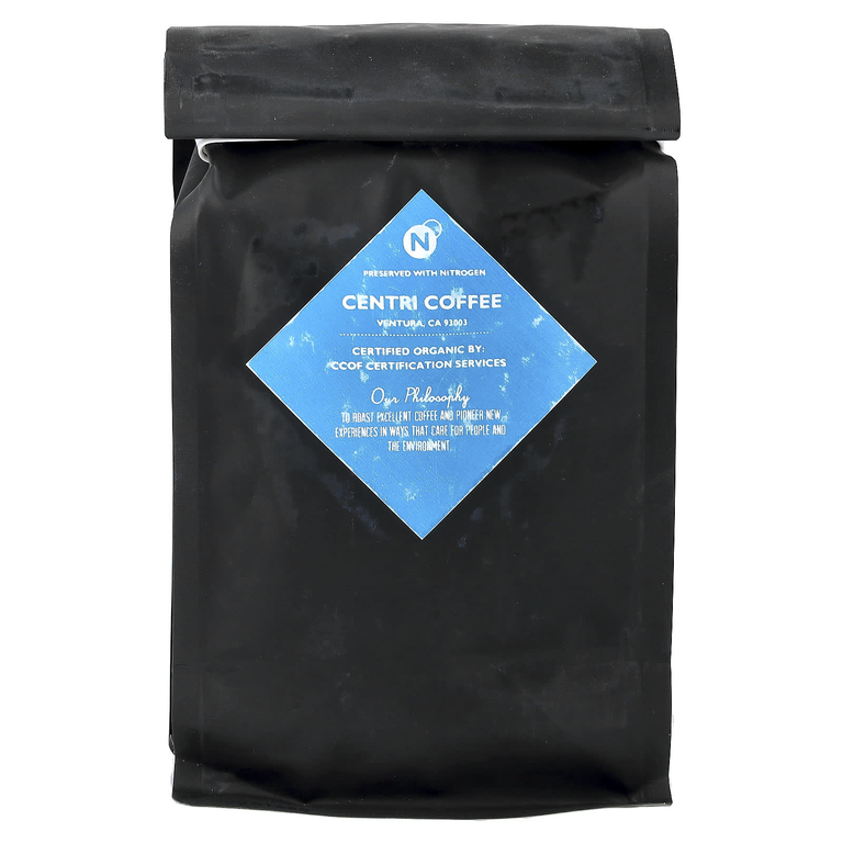 Centri Coffee, Centri Coffee, органический Majestic, шоколадный солод и специи, цельные зерна, без кофеина, 340 г (12 унций)