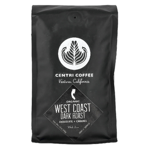 Centri Coffee, Organic Западной Побережья, цельные зерна, темная обжарка, шоколад и карамель, 340 г (12 унций)