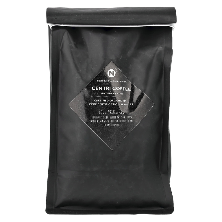 Centri Coffee, Organic Западной Побережья, цельные зерна, темная обжарка, шоколад и карамель, 340 г (12 унций)