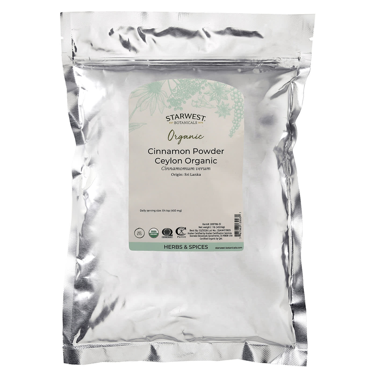 Starwest Botanicals, Органическая цейлонская корица, 453,6 г (1 фунт)