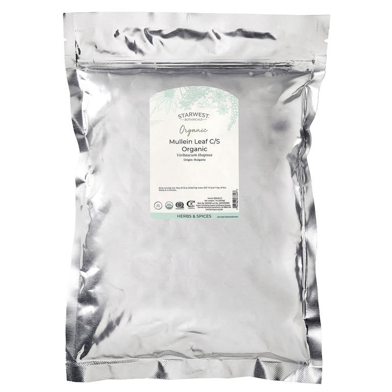 Starwest Botanicals, органические листья коровяка, нарезанные и просеянные, 453,6 г (1 фунт)