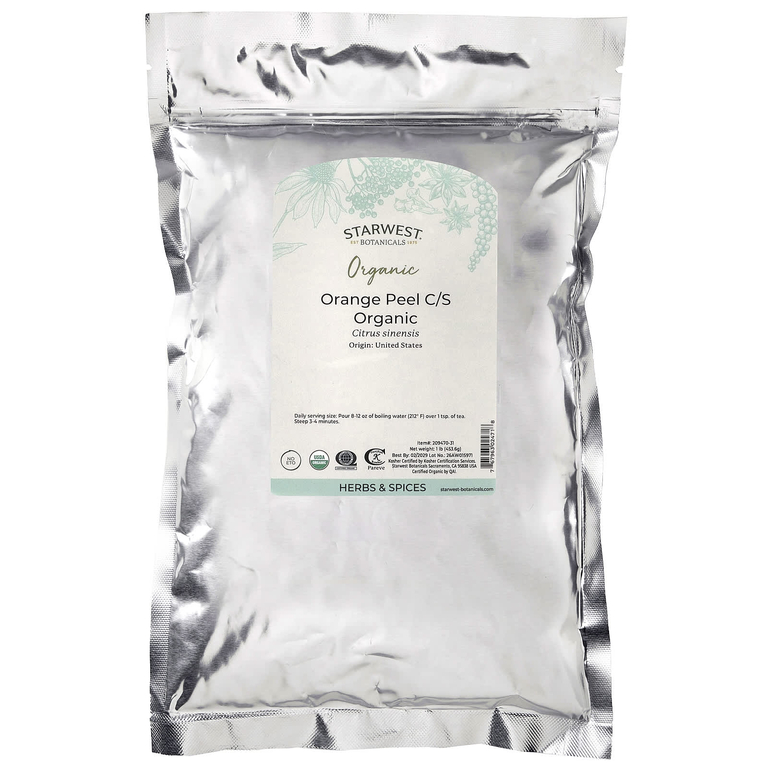 Starwest Botanicals, органическая цедра апельсина, нарезанная и просеянная, 453,6 г (1 фунт)