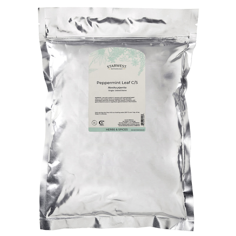 Starwest Botanicals, листья перечной мяты, нарезанные и просеянные, 453,6 г (1 фунт) (Товар снят с продажи) 