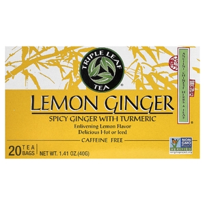 Triple Leaf Tea, чай с лимоном и имбирем, 20 чайных пакетиков, 40 г (1,41 унции)