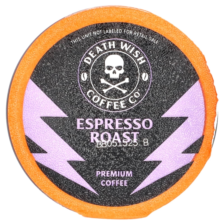 Death Wish Coffee, Порционные кофейные капсулы, обжарка эспрессо, темный, 10 капсул по 11,5 г (0,40 унции)