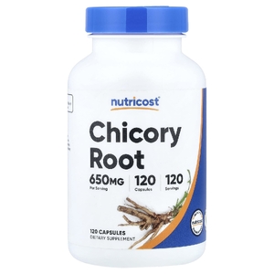 Nutricost, Корень цикория, 650 мг, 120 капсул