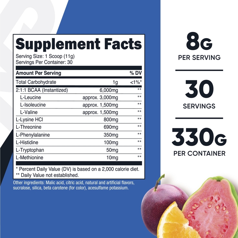 Nutricost, Performance, EAA в порошке, маракуйя, апельсин и гуава, 330 г (11,8 унции)