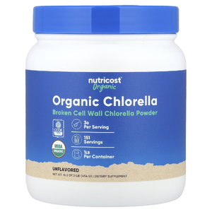 Nutricost, органический порошок хлореллы, без добавок, 454 г (16,2 унции)