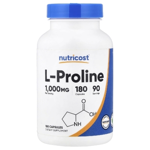 Nutricost, L-пролин, 180 капсул (500 мг на капсулу)