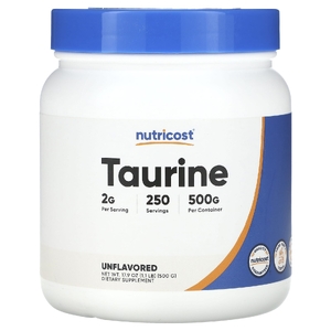 Nutricost, таурин, без добавок, 500 г (1,1 фунта) (Товар снят с продажи) 