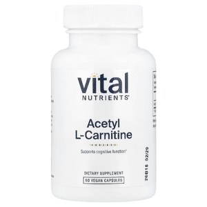 Vital Nutrients, Ацетил L-карнитин, 500 мг, 60 веганских капсул