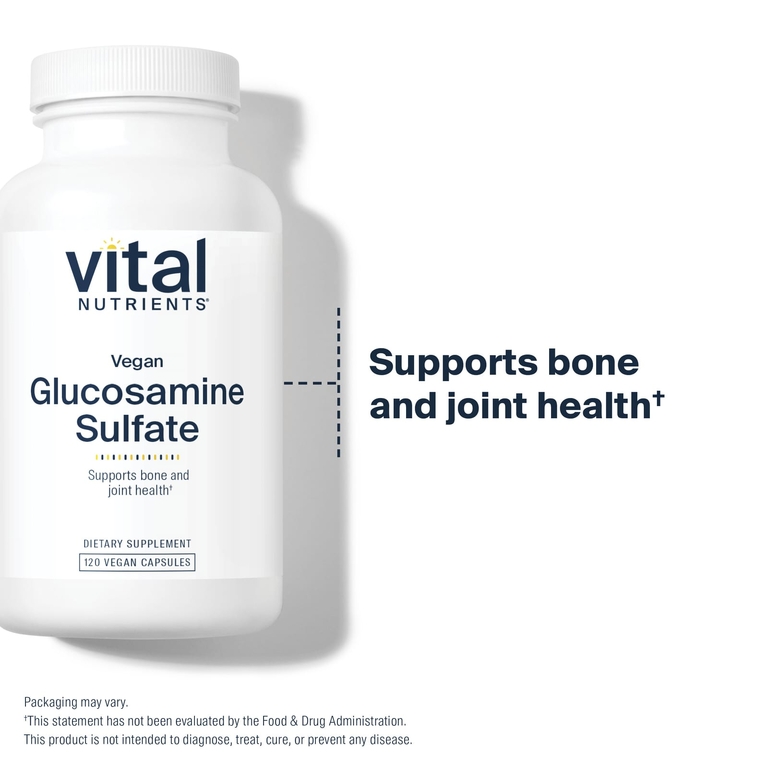 Vital Nutrients, Веганский сульфат глюкозамина, 120 веганских капсул (750 мг на капсулу)