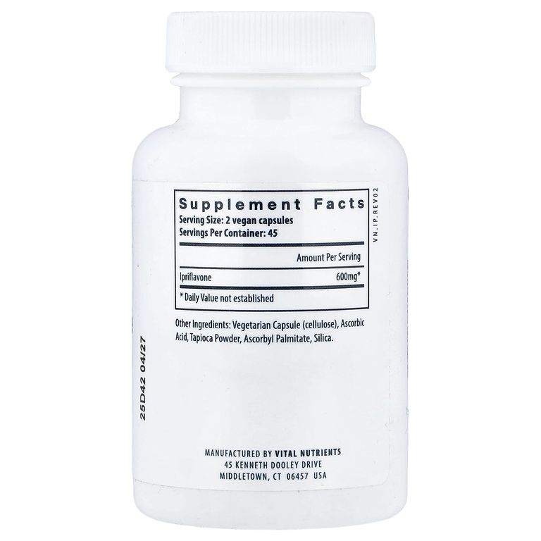 Vital Nutrients, иприфлавон, 90 веганских капсул (300 мг в 1 капсуле)