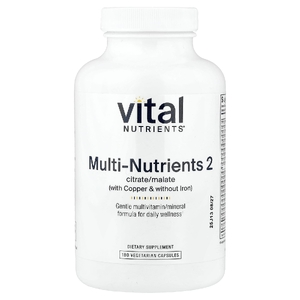 Vital Nutrients, Мульти питательные вещества цитрат / малат (с медью и без железа), 180 вегетарианских капсул