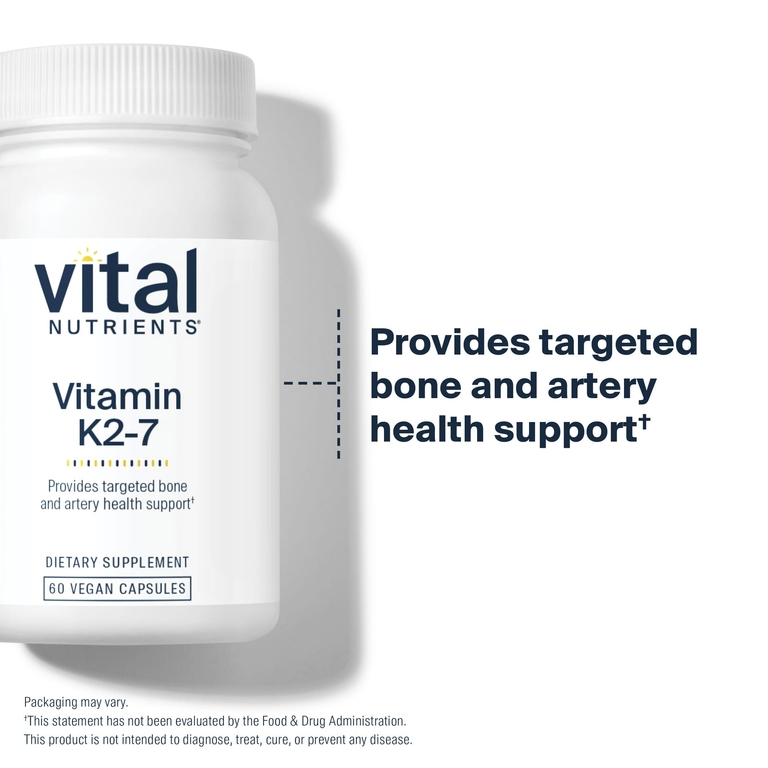 Vital Nutrients, Витамин K2-7, 60 веганских капсул (180 мкг в капсуле)