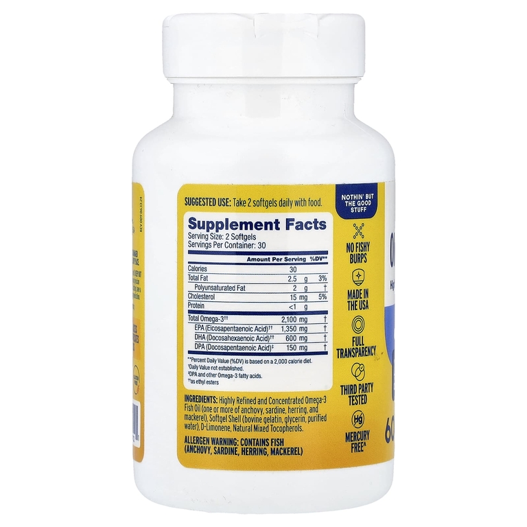 OceanBlue, Professional, омега-3 2100®, с апельсиновым вкусом, 60 капсул (1050 мг в 1 капсуле)