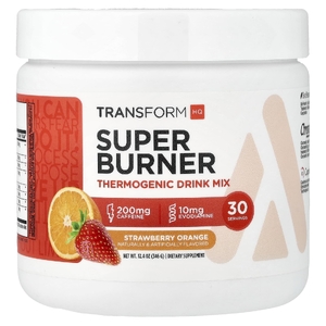 TransformHQ, Super Burner, термогенная смесь для приготовления напитков, со вкусом клубники и апельсина, 297 г (10,6 унции) (Товар снят с продажи) 